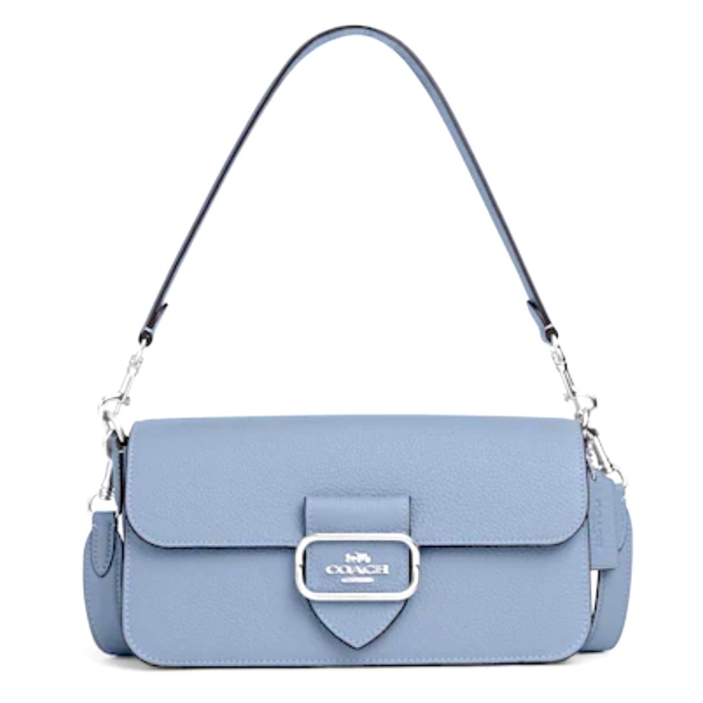 👜AUTHENTIC COACH Morgan Shoulder Bag Silver/Gray/Mist FREE SHIPPING 🚛